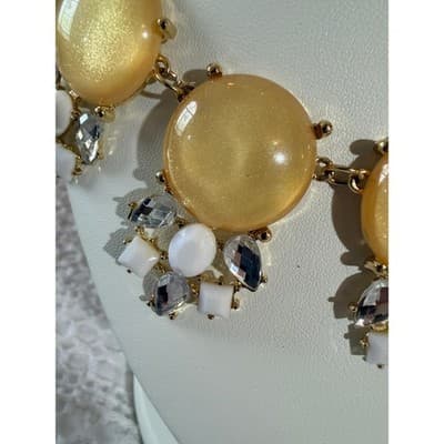 Vintage Orion Statement Necklace Gold Tone Beaded Rhinestone Accent 16" NWT - Thumbnail 17