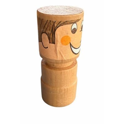 Vintage 1970s PLAYSKOOL Wooden People Man Toy Hand Painted Wood Character Figure - Thumbnail 3