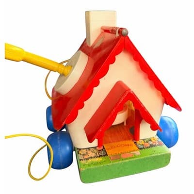Vintage Fisher-Price Goldilocks and the 3 Bears Play House Pull Toy 1967 - Thumbnail 3