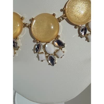 Vintage Orion Statement Necklace Gold Tone Beaded Rhinestone Accent 16" NWT - Thumbnail 7