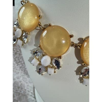 Vintage Orion Statement Necklace Gold Tone Beaded Rhinestone Accent 16" NWT - Thumbnail 18