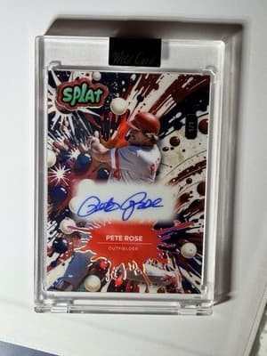 GRADE 10 2024 Wild Card Splat PETE ROSE AUTOGRAPH Baseball Card 1/1 MLB Rare - Thumbnail 11