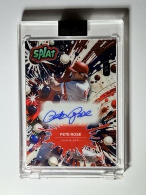 GRADE 10 2024 Wild Card Splat PETE ROSE AUTOGRAPH Baseball Card 1/1 MLB Rare - Thumbnail 3