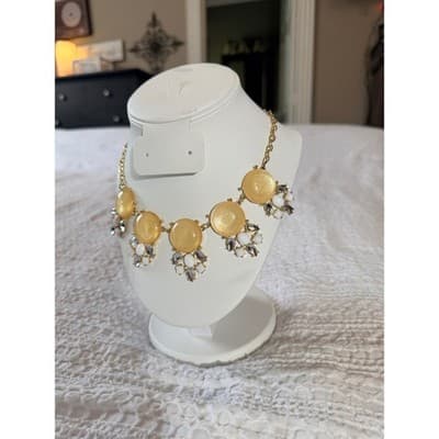 Vintage Orion Statement Necklace Gold Tone Beaded Rhinestone Accent 16" NWT - Thumbnail 16