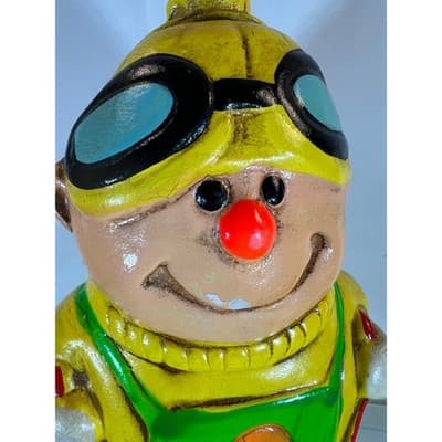 Rare Vintage Happy Sad Skier Ceramic Retro 60s 70s Figure Clown Bank - Thumbnail 14