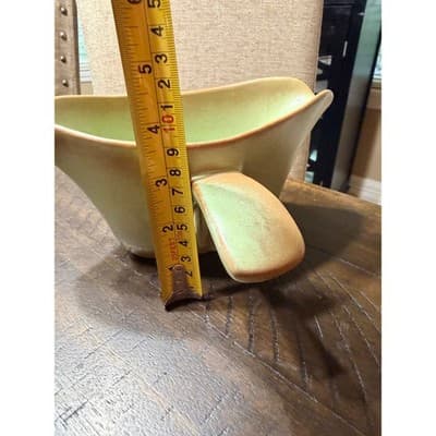 Frankoma GS Prairie Green Gravy Boat Double Sided Vintage Pottery - Thumbnail 15