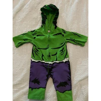 EUC Marvel Incredible Hulk Infant Onepiece Zipper Outfit - Thumbnail 3