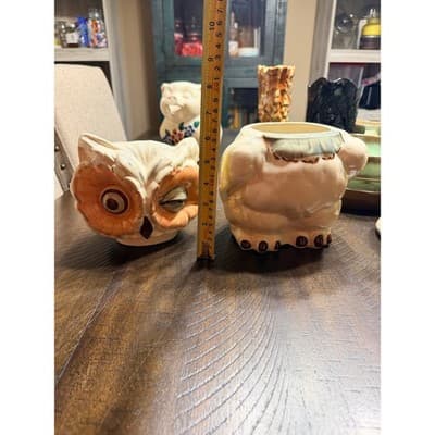 Vintage Shawnee USA Winking Owl Cookie Jar Large 1940's Hand Painted Design 11" - Thumbnail 15