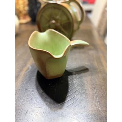 Frankoma GS Prairie Green Gravy Boat Double Sided Vintage Pottery - Thumbnail 11