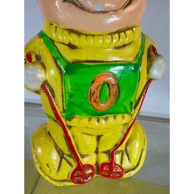 Rare Vintage Happy Sad Skier Ceramic Retro 60s 70s Figure Clown Bank - Thumbnail 15