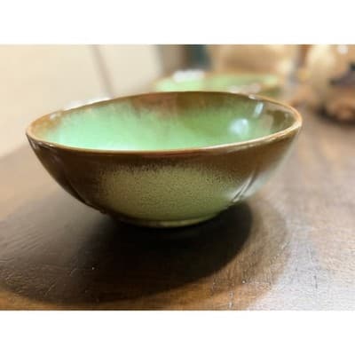 Vintage Frankoma Pottery Prairie Green Round Serving Bowl Dish #224 - Thumbnail 5
