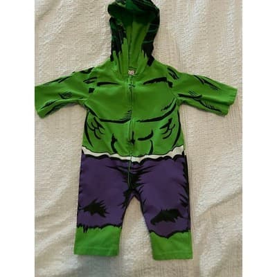 EUC Marvel Incredible Hulk Infant Onepiece Zipper Outfit - Thumbnail 2