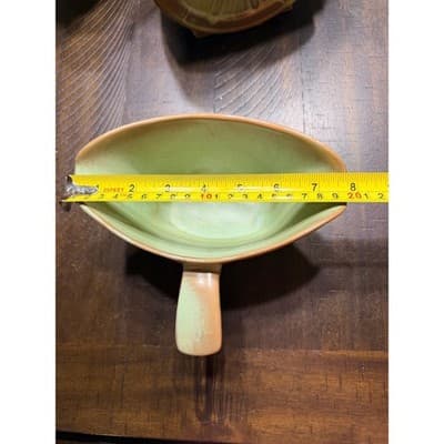 Frankoma GS Prairie Green Gravy Boat Double Sided Vintage Pottery - Thumbnail 14