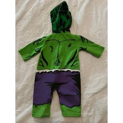 EUC Marvel Incredible Hulk Infant Onepiece Zipper Outfit - Thumbnail 4