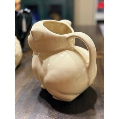 Smiley Vintage Shawnee Pig Pitcher 1950s USA Hand Painted Floral Design - Thumbnail 6