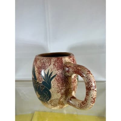 EUC Pottery MUG Iguana Carved Handcraft Vintage Ceramic Handcarved - Thumbnail 7