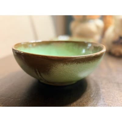 Vintage Frankoma Pottery Prairie Green Round Serving Bowl Dish #224 - Thumbnail 6