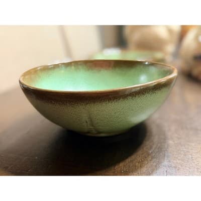 Vintage Frankoma Pottery Prairie Green Round Serving Bowl Dish #224 - Thumbnail 7