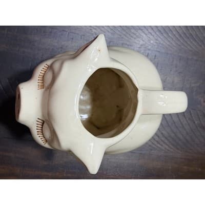 Smiley Vintage Shawnee Pig Pitcher 1950s USA Hand Painted Floral Design - Thumbnail 11