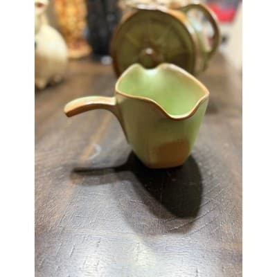 Frankoma GS Prairie Green Gravy Boat Double Sided Vintage Pottery - Thumbnail 7