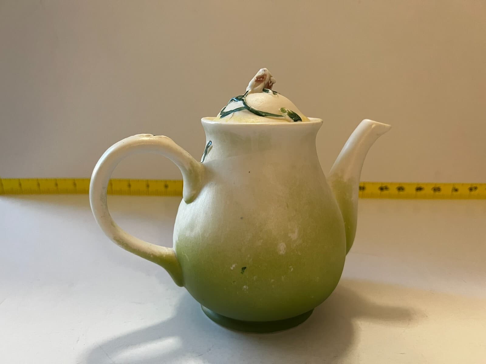 Doves Floral Ornate Flower Porcelain Design Ceramic Teapot Vintage 8" Food Safe - Thumbnail 6