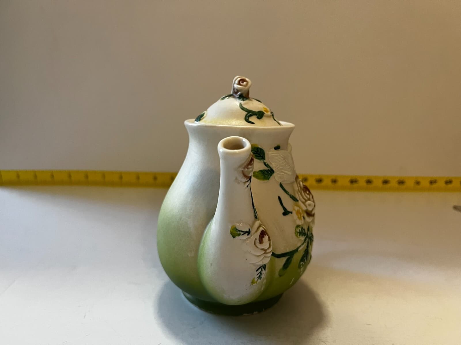 Doves Floral Ornate Flower Porcelain Design Ceramic Teapot Vintage 8" Food Safe - Thumbnail 9