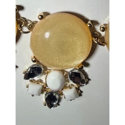 Vintage Orion Statement Necklace Gold Tone Beaded Rhinestone Accent 16" NWT - Thumbnail 5