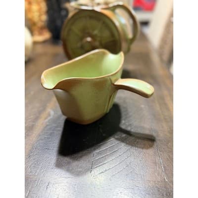 Frankoma GS Prairie Green Gravy Boat Double Sided Vintage Pottery - Thumbnail 10