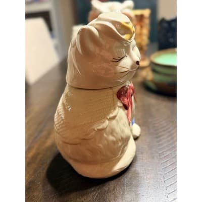 Shawnee Pottery Vintage Puss 'n Boots Ceramic Cat Cookie Jar USA - Thumbnail 3