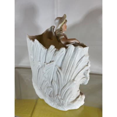 Vintage MCM Porcelain Victorian Girl Vase Figurine Lady Decor - Thumbnail 5