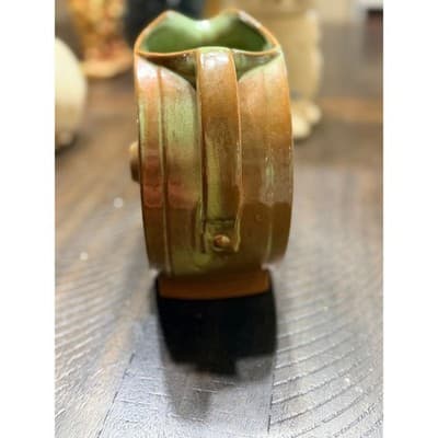 Vintage Frankoma Pottery Wagon Wheel Prairie Green Glaze Pitcher Large - Thumbnail 2