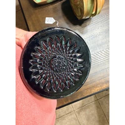 Vintage Indiana Glass Company Pitcher Monarch Pattern Tiara Black Glass 8" - Thumbnail 8