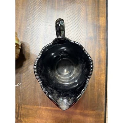 Vintage Indiana Glass Company Pitcher Monarch Pattern Tiara Black Glass 8" - Thumbnail 7