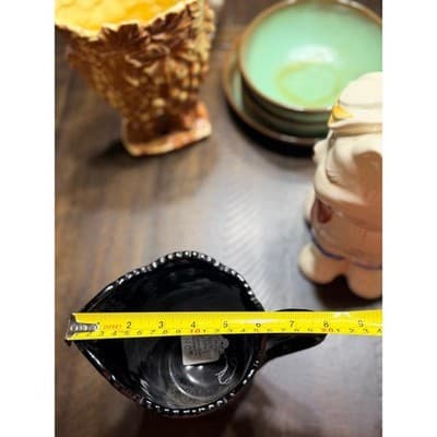 Vintage Indiana Glass Company Pitcher Monarch Pattern Tiara Black Glass 8" - Thumbnail 15