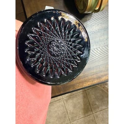 Vintage Indiana Glass Company Pitcher Monarch Pattern Tiara Black Glass 8" - Thumbnail 9
