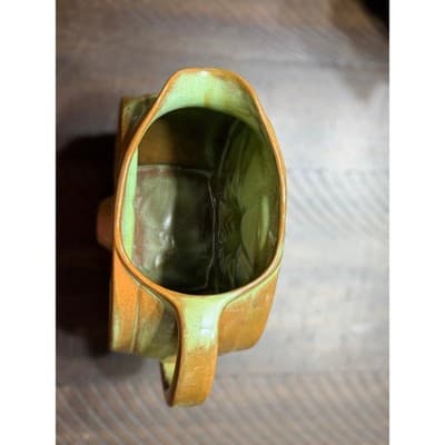 Vintage Frankoma Pottery Wagon Wheel Prairie Green Glaze Pitcher Large - Thumbnail 6