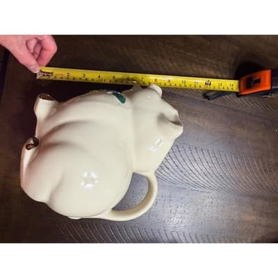 Smiley Vintage Shawnee Pig Pitcher 1950s USA Hand Painted Floral Design - Thumbnail 17