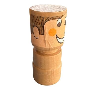 Vintage 1970s PLAYSKOOL Wooden People Man Toy Hand Painted Wood Character Figure - Thumbnail 7