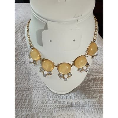 Vintage Orion Statement Necklace Gold Tone Beaded Rhinestone Accent 16" NWT - Thumbnail 13