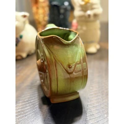 Vintage Frankoma Pottery Wagon Wheel Prairie Green Glaze Pitcher Large - Thumbnail 4