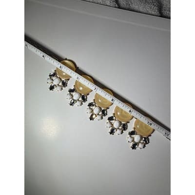 Vintage Orion Statement Necklace Gold Tone Beaded Rhinestone Accent 16" NWT - Thumbnail 10