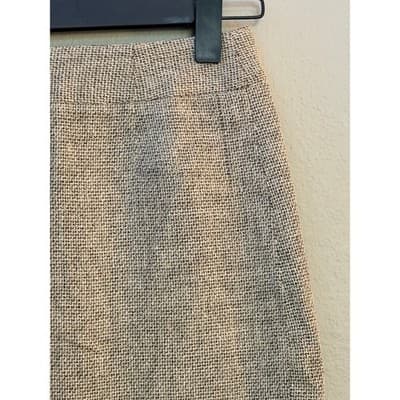 Calvin Klein Women's Tweed Straight & Pencil Back Slit Mini Skirt Beige M - Thumbnail 4