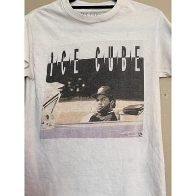 ICE CUBE Men's Crew Neck Pull On Short Sleeve Graphic Print T Shirt White S - Thumbnail 7