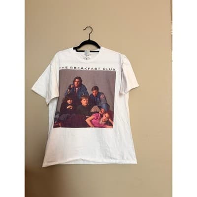 The Breakfast Club 1980 Movie Graphic Crew Neck Short Sleeve T-Shirt White L - Thumbnail 2