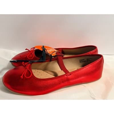 Wonder Nation Ruby Satin Slippers Ballet Slip On Elastic Strap Shoes Red 6 NWT - Thumbnail 4