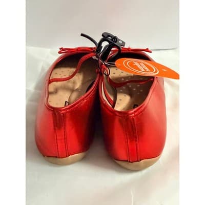Wonder Nation Ruby Satin Slippers Ballet Slip On Elastic Strap Shoes Red 6 NWT - Thumbnail 5