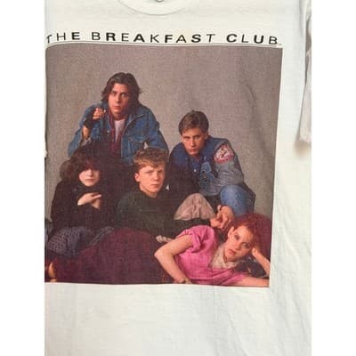 The Breakfast Club 1980 Movie Graphic Crew Neck Short Sleeve T-Shirt White L - Thumbnail 4