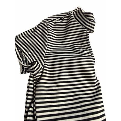 Rolla Coaster Bodice One Piece Stripes Bodysuit White Black Small Keyhole Neck - Thumbnail 4