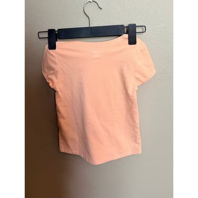 Garanimals Butterfly Graphic Girls Pull On Crew Neck Short Sleeve Top Peach 5T - Thumbnail 10