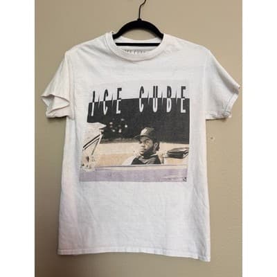 ICE CUBE Men's Crew Neck Pull On Short Sleeve Graphic Print T Shirt White S - Thumbnail 2